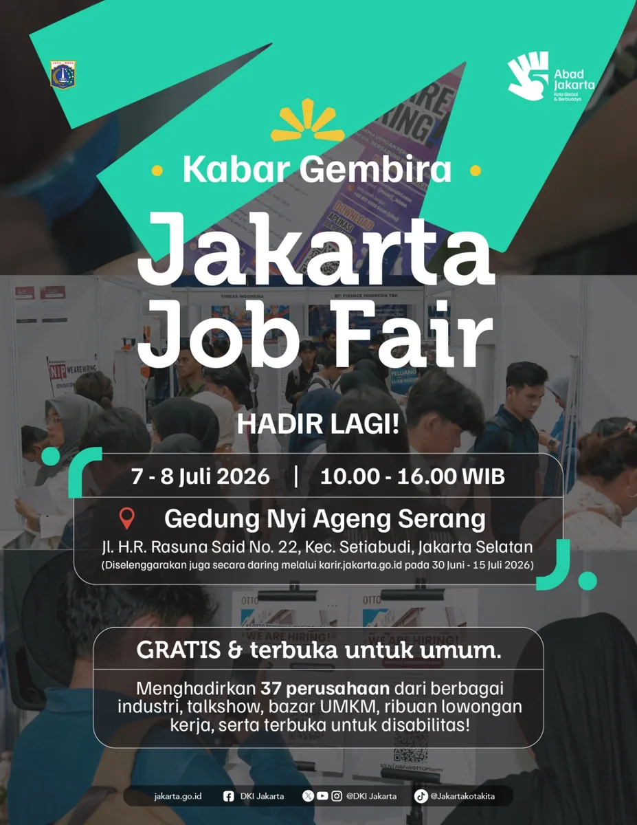 Job Fair Kabupaten Tegal 2026 (Suku Dinas TKTE Wilayah Kabupaten Tegal Barat) : 7-8 Juli 2026